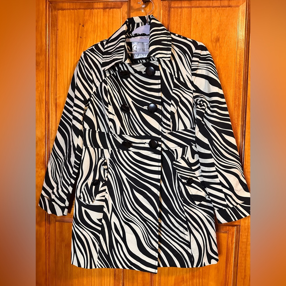 Stylish Zebra Print Women's Coat